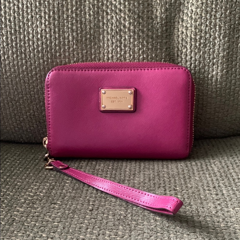 Michael Kors burgundy Wristlet Wallet